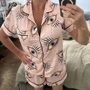 Eye Print Pink Pajama Set